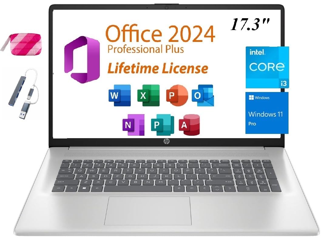 Amazon.com: HP 2025 Premium 17 Laptop, Lifetime Office 2024, 17.3